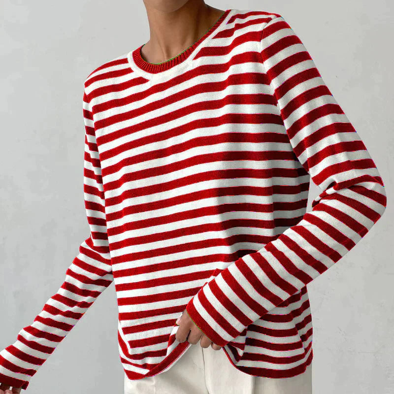 Emma - Pull Rayé | Tricot Doux | Coupe Décontractée