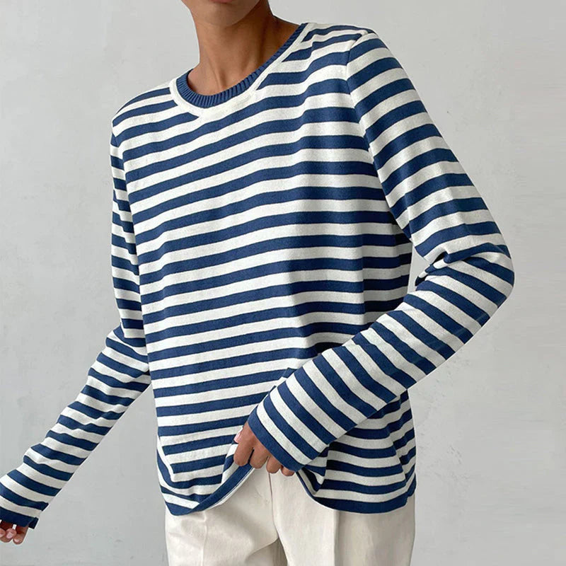 Emma - Pull Rayé | Tricot Doux | Coupe Décontractée