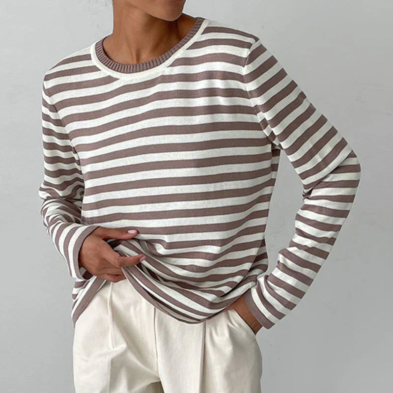 Emma - Pull Rayé | Tricot Doux | Coupe Décontractée