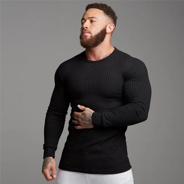 Pull Fin Côtelé | Blanc | Ajusté et Moderne