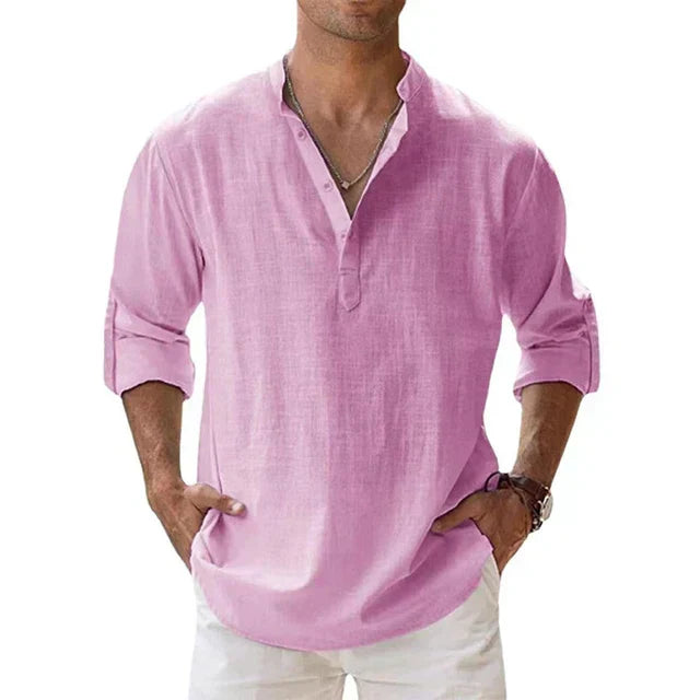 Chemise Col Tunisien | Légère & Respirante | Style Décontracté