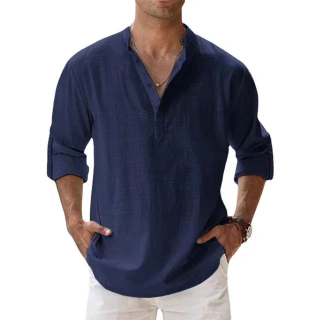 Chemise Col Tunisien | Légère & Respirante | Style Décontracté