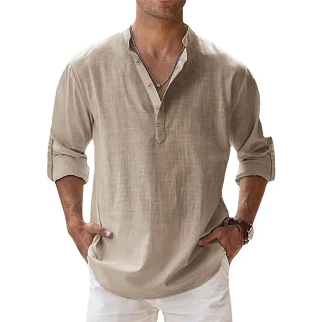 Chemise Col Tunisien | Légère & Respirante | Style Décontracté
