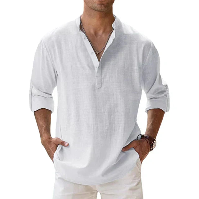 Chemise Col Tunisien | Légère & Respirante | Style Décontracté