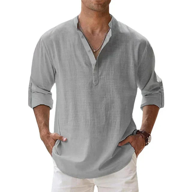 Chemise Col Tunisien | Légère & Respirante | Style Décontracté