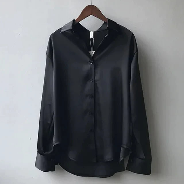 Chemise Satinée Vert Sauge | Viscose | Élégante & Fluide