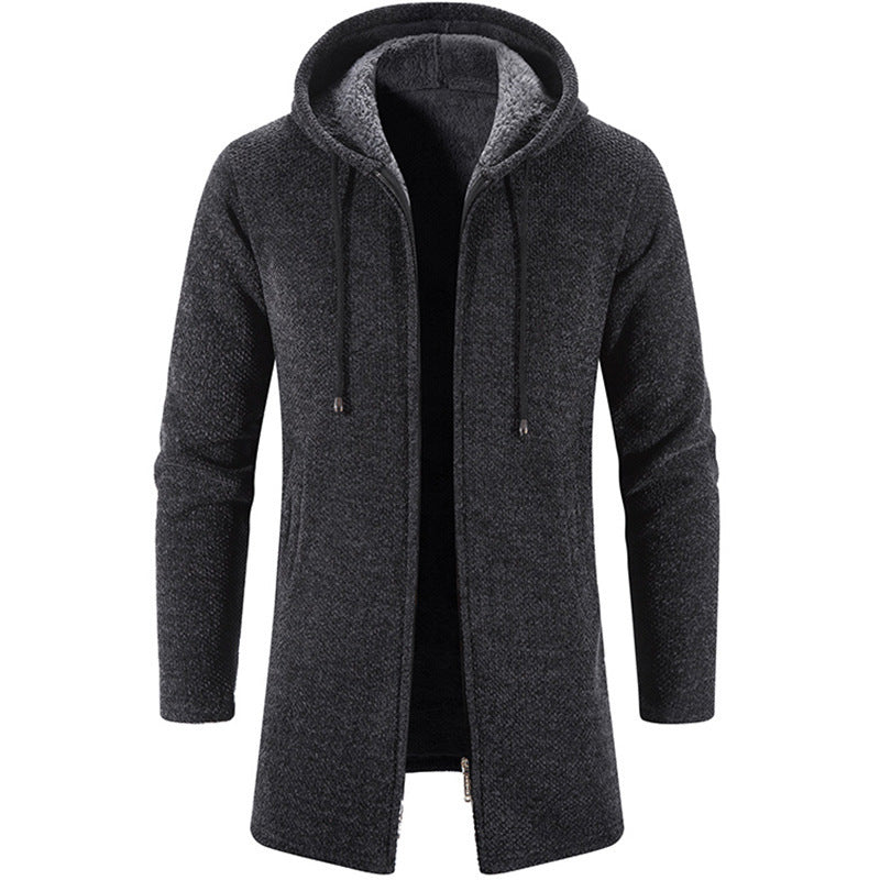 Veste Longue à Capuche | Doublée Sherpa | Chaude & Élégante