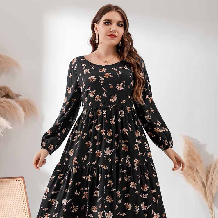 Robe Longue Fleurie | Manches Longues | Fluide et Féminine