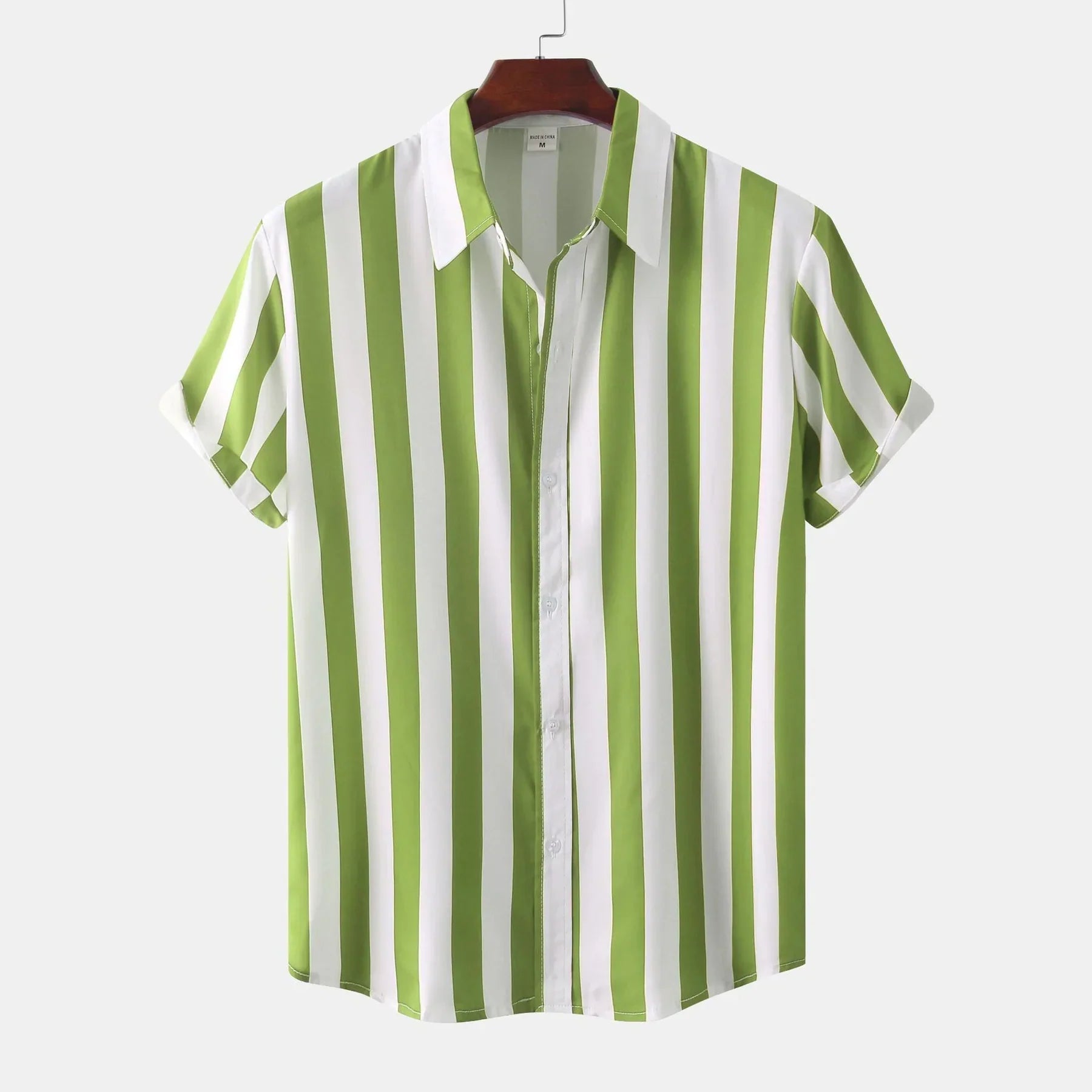 Chemise Rayée Noire et Blanche | Polyester Léger | Style Graphique
