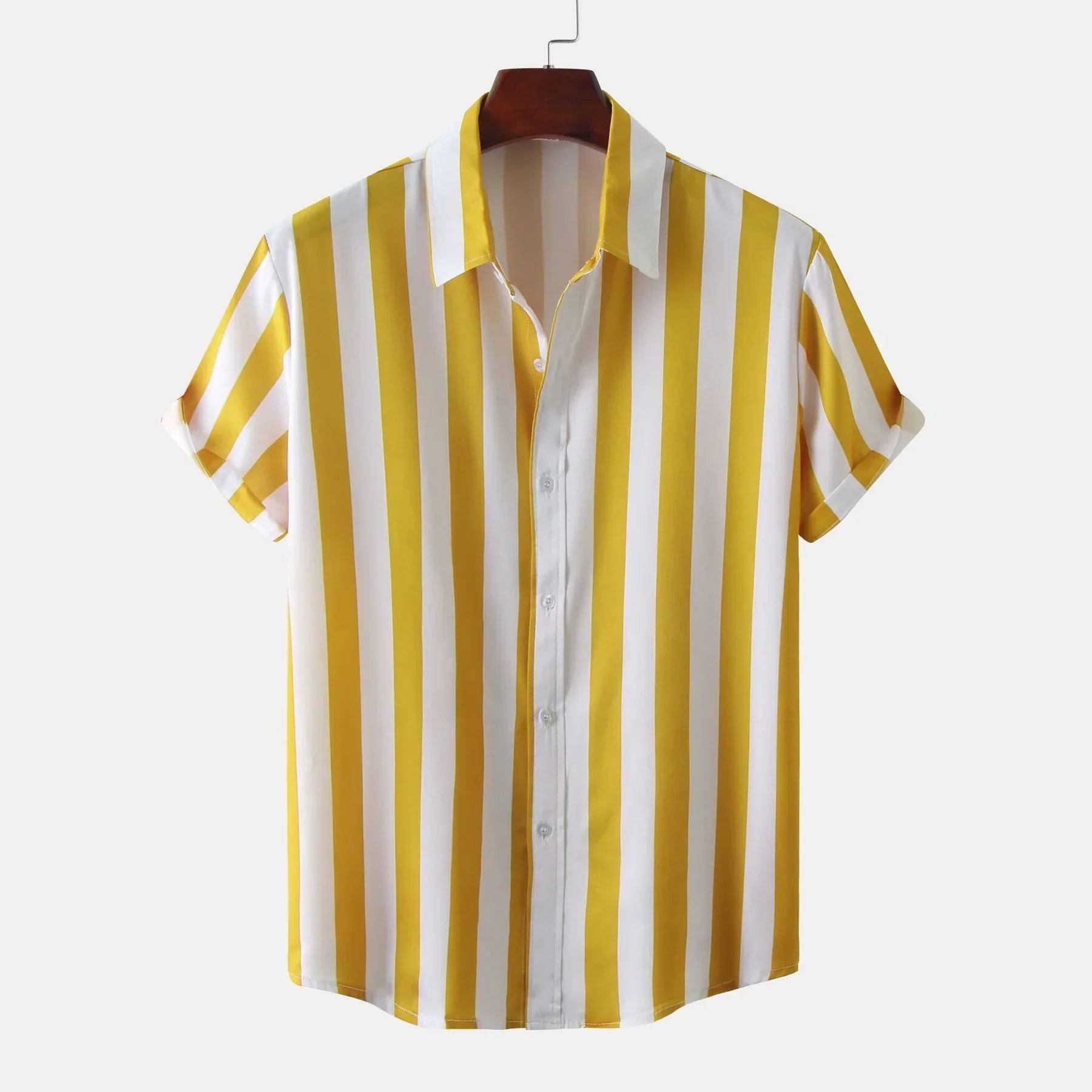 Chemise Rayée Noire et Blanche | Polyester Léger | Style Graphique