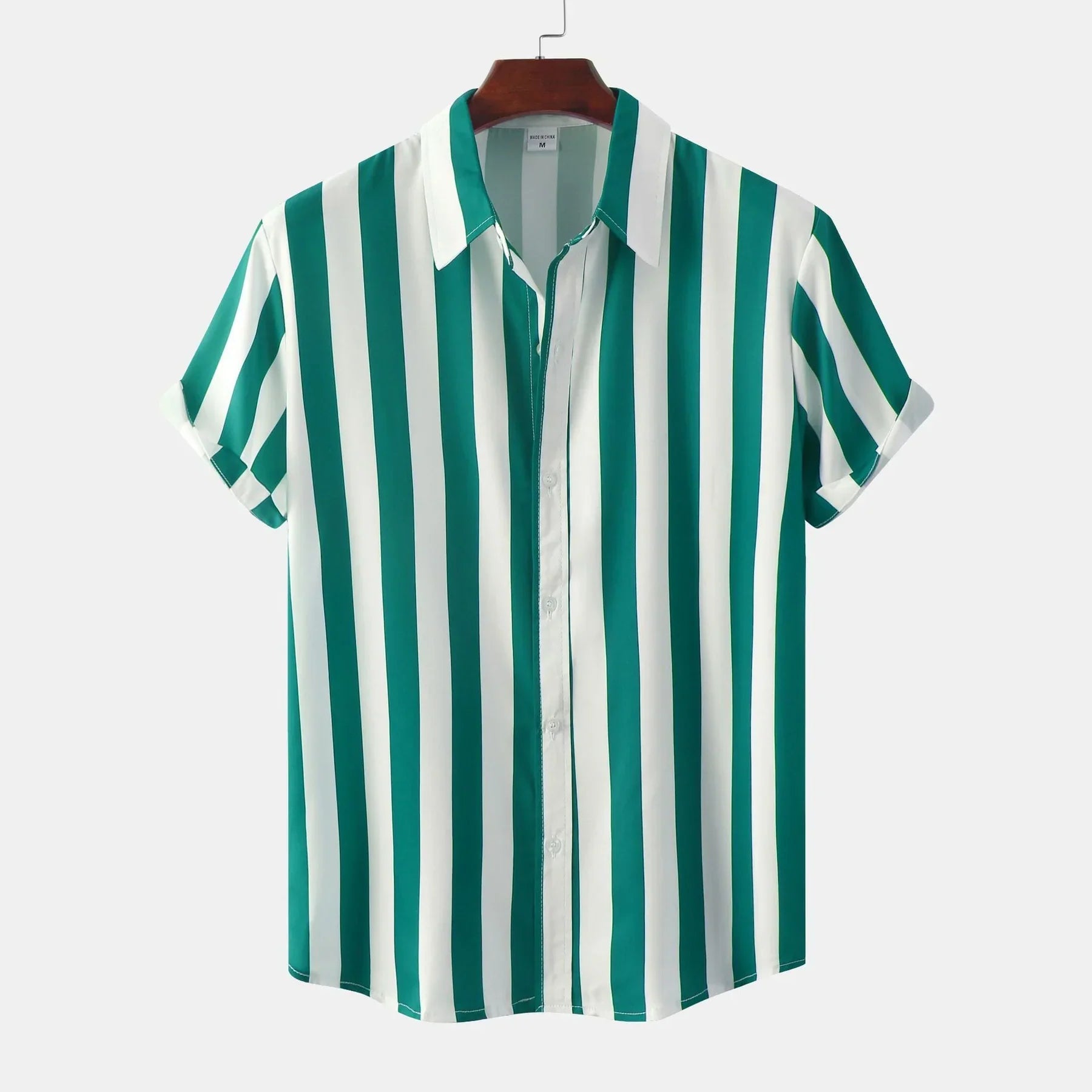 Chemise Rayée Noire et Blanche | Polyester Léger | Style Graphique