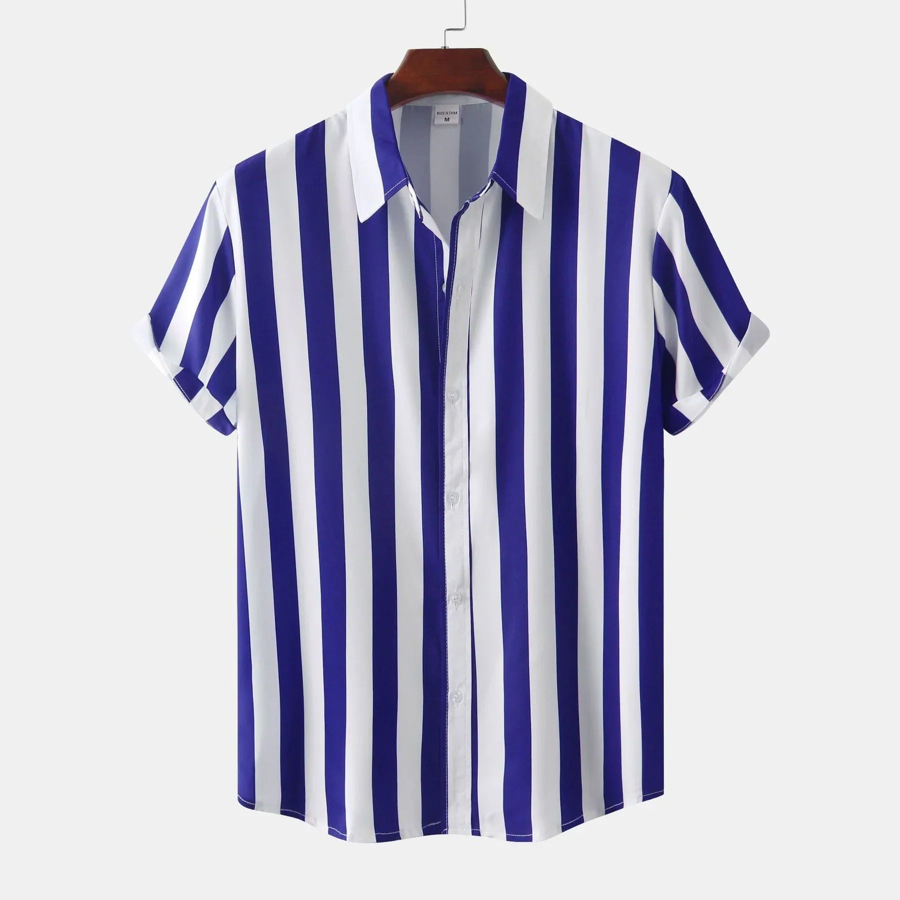 Chemise Rayée Noire et Blanche | Polyester Léger | Style Graphique