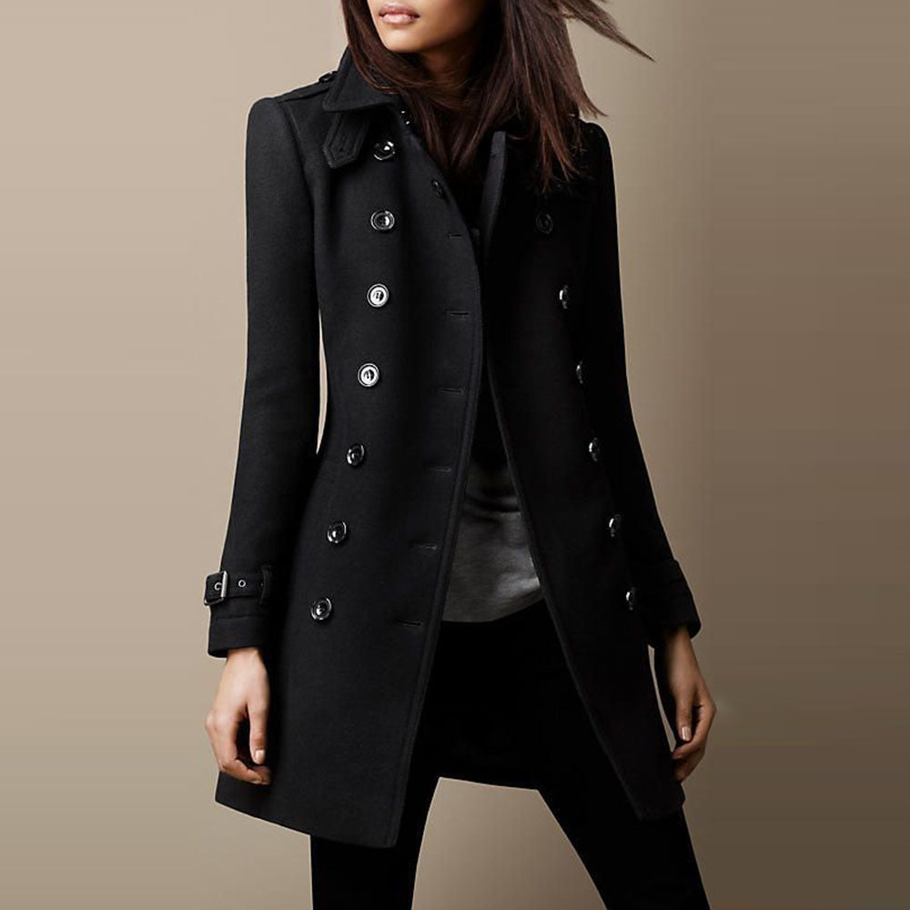 Manteau Bleu Élégant | Double Boutonnage | Style Raffiné