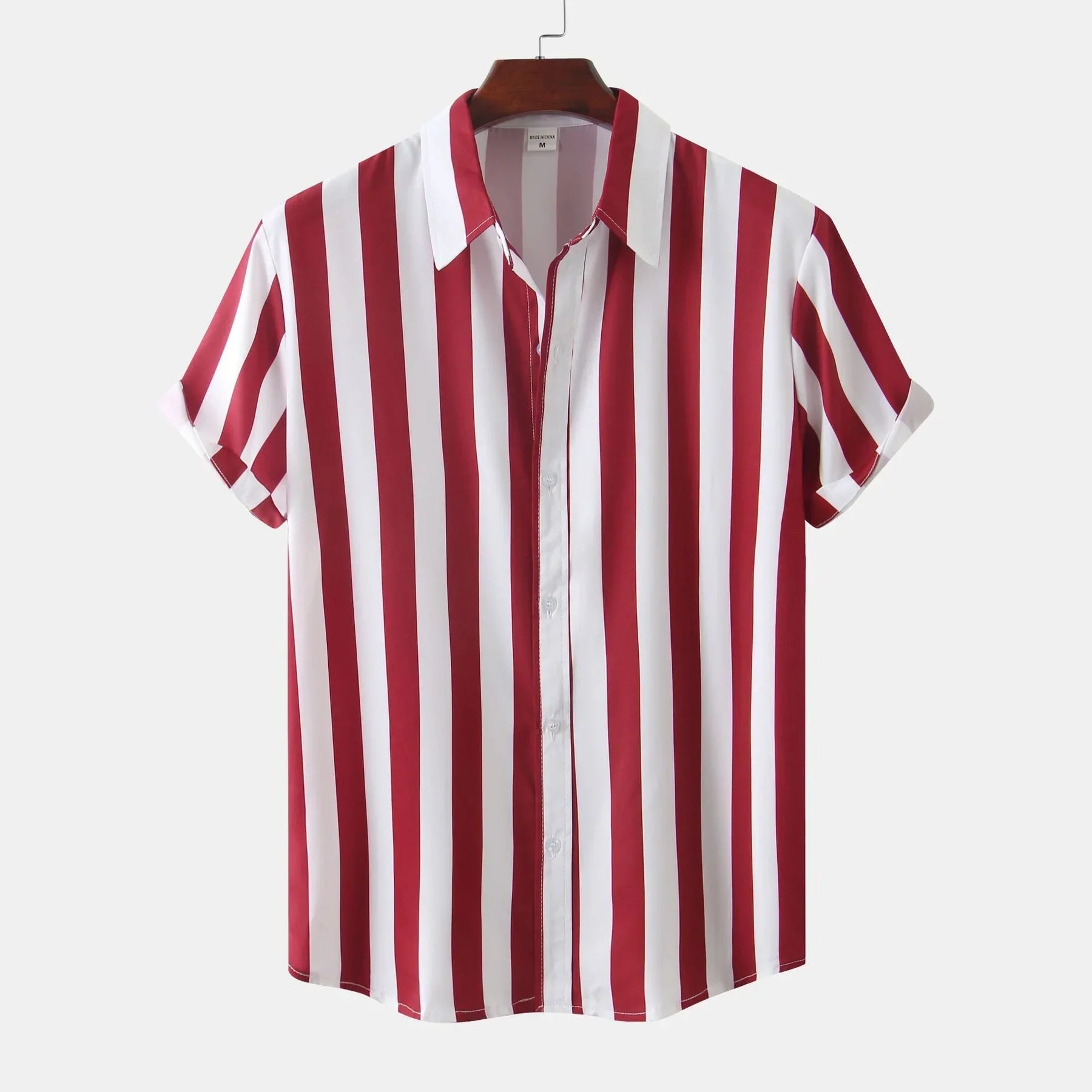 Chemise Rayée Noire et Blanche | Polyester Léger | Style Graphique