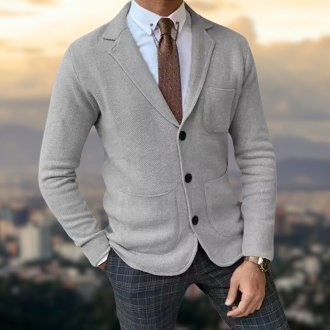 Blazer en Maille | Gris | Élégant et Confortable