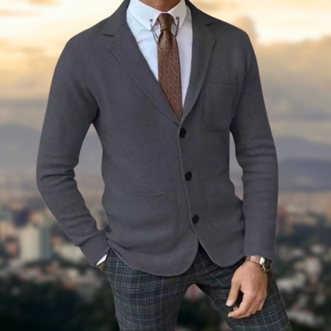 Blazer en Maille | Gris | Élégant et Confortable