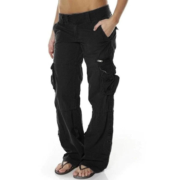Pantalon Cargo Noir | Coton | Style Décontracté & Fonctionnel
