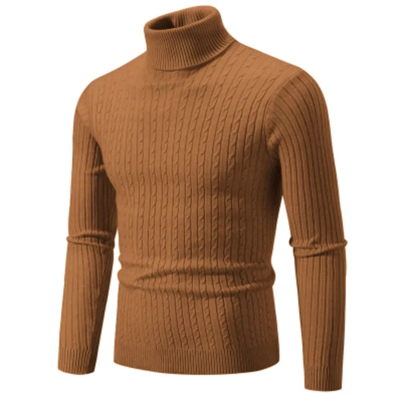 Pull Col Roulé | Beige | Maille Torsadée & Confortable