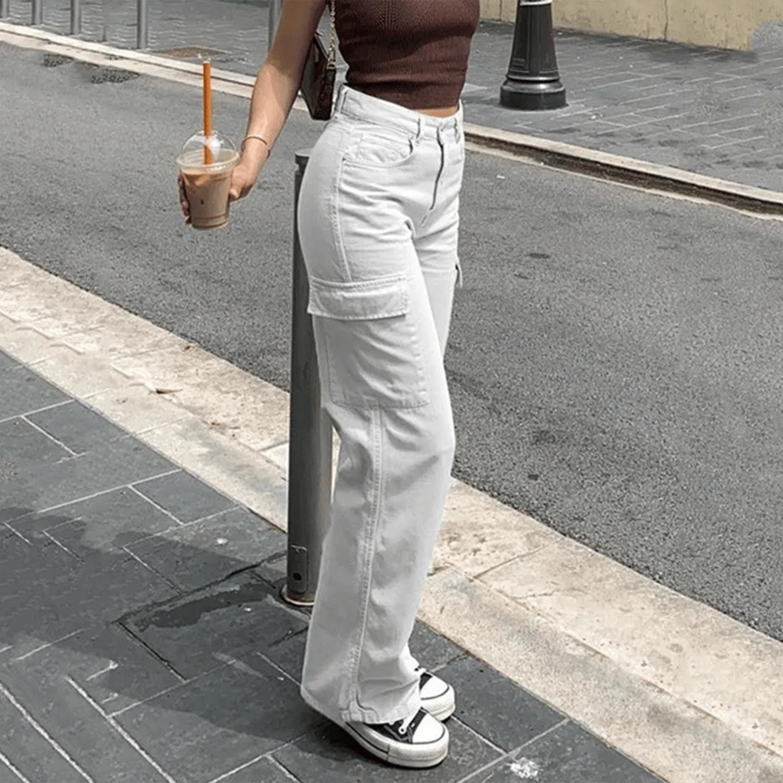 Pantalon Cargo | Coton | Taille Haute et Décontracté
