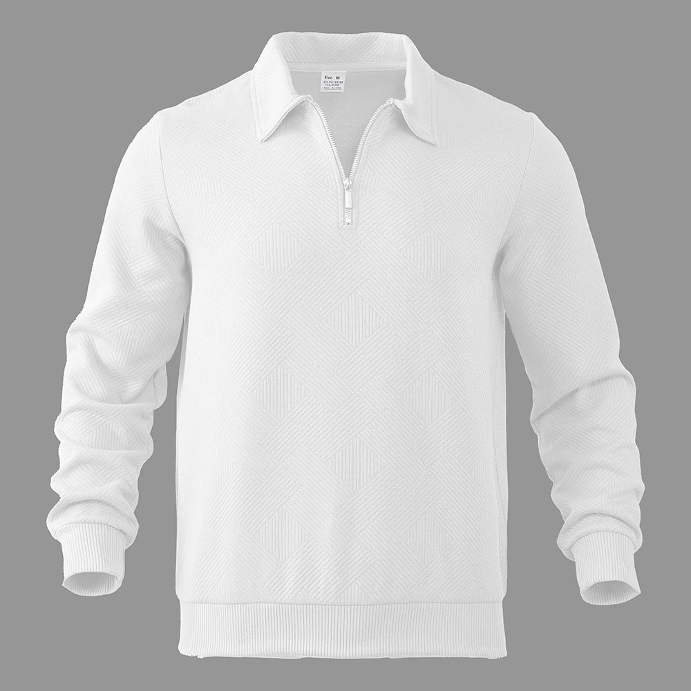 Pull Col Zippé | Motif Texturé | Élégance & Confort