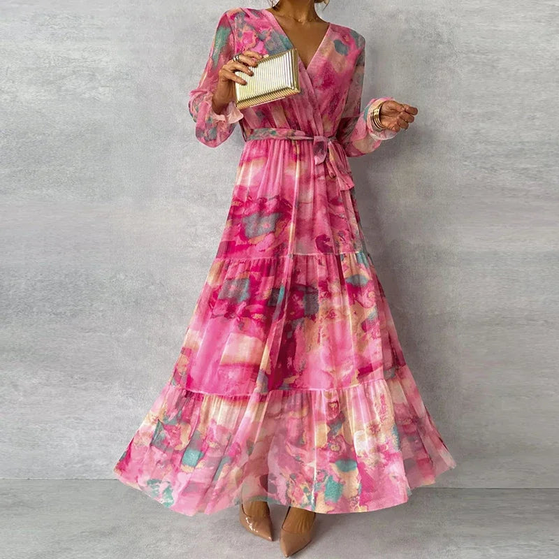 Robe Longue Fluide Imprimé Floral | Féminité et Élégance