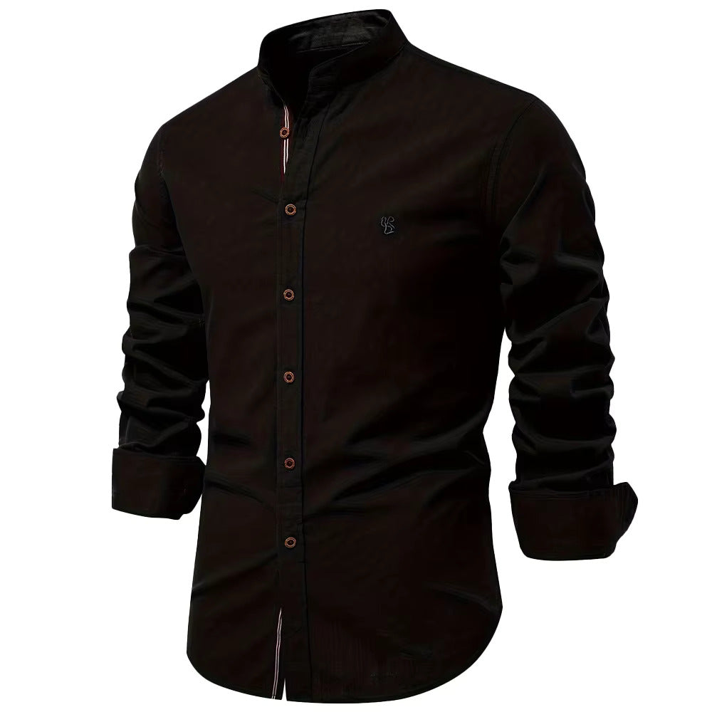Chemise Blanche à Col Mao | Coton | Élégante & Moderne