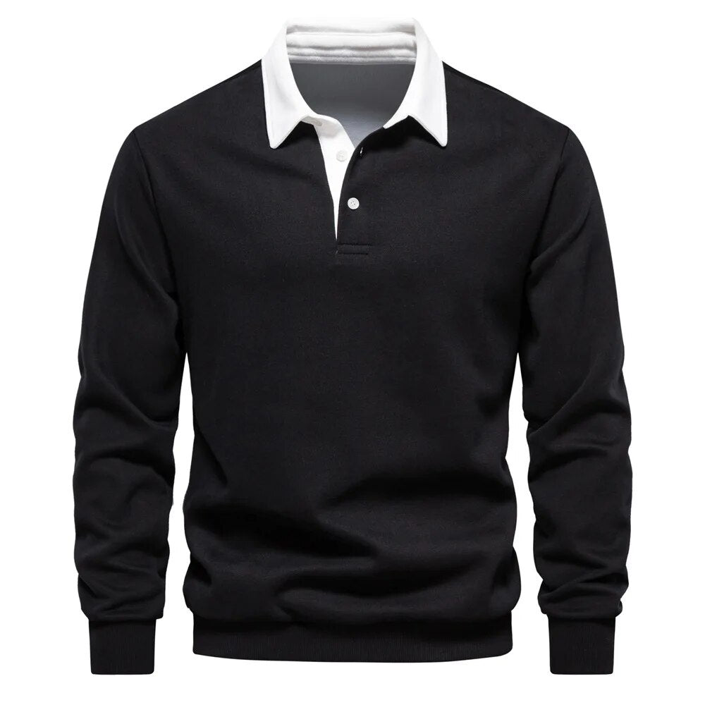 Polo Manches Longues | Rouge & Blanc | Classique et Élégant