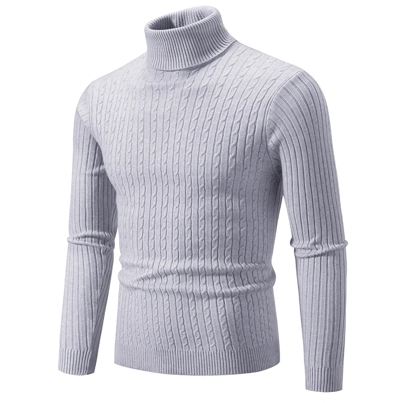 Pull Col Roulé | Beige | Maille Torsadée & Confortable