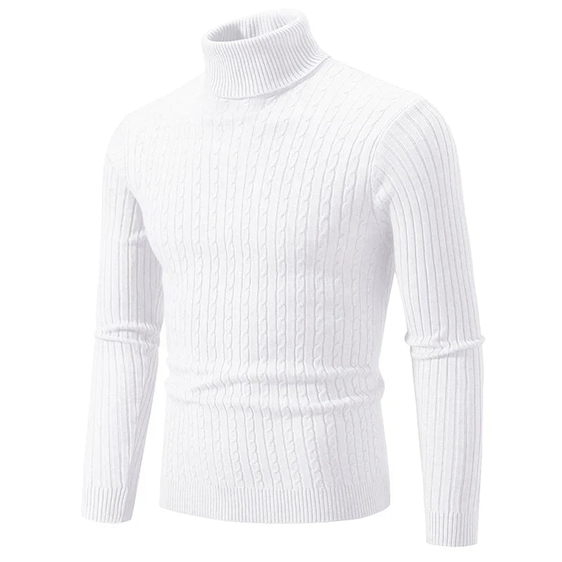 Pull Col Roulé | Beige | Maille Torsadée & Confortable
