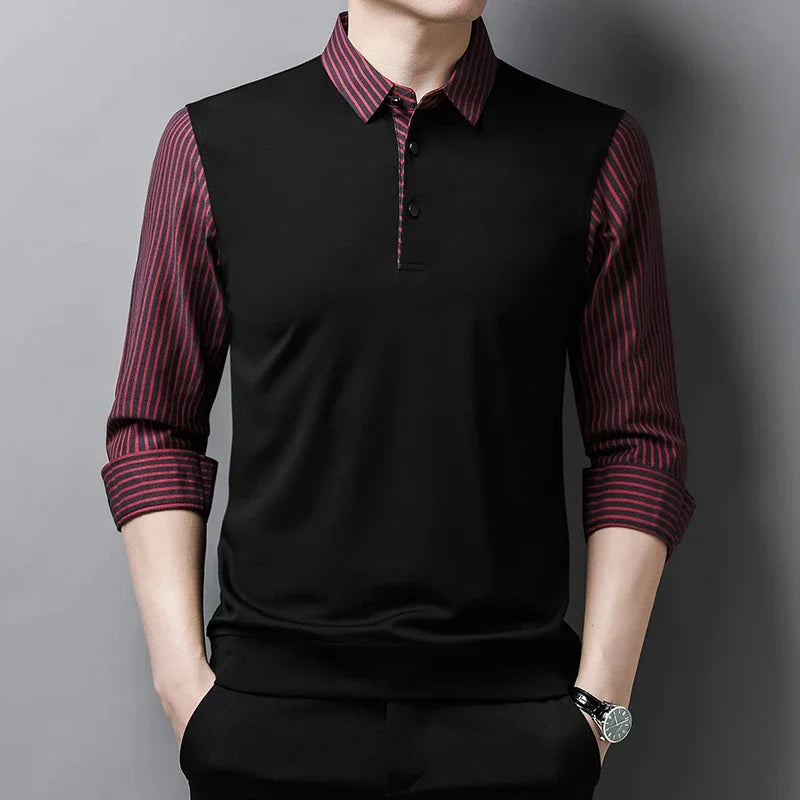 Polo Effet Superposé | Élégance & Originalité | Manches Longues