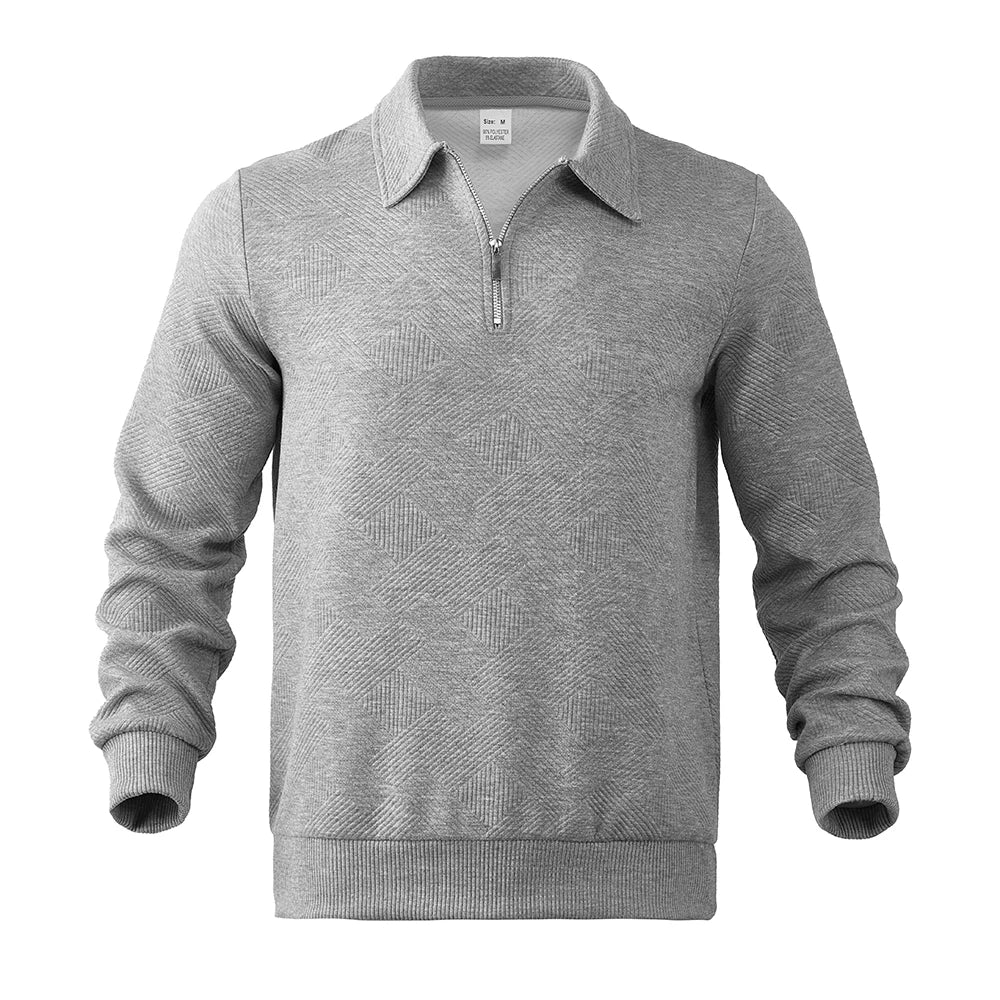 Pull Col Zippé | Motif Texturé | Élégance & Confort