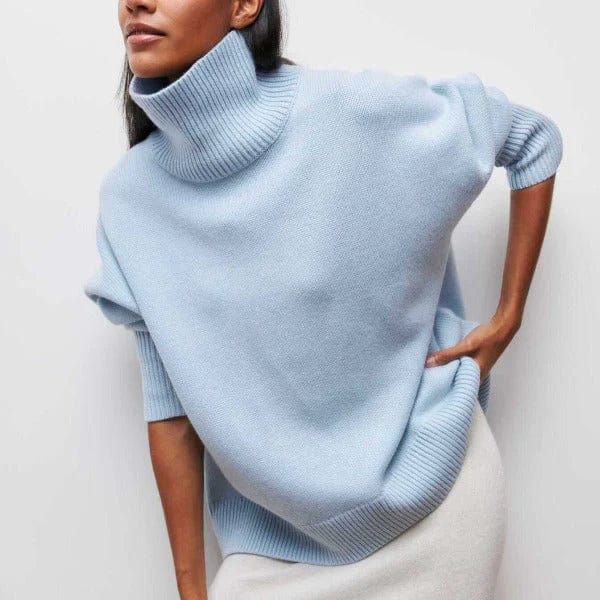 Emma - Pull Oversize Col Roulé Orange | Tendance | Chaleur et Style