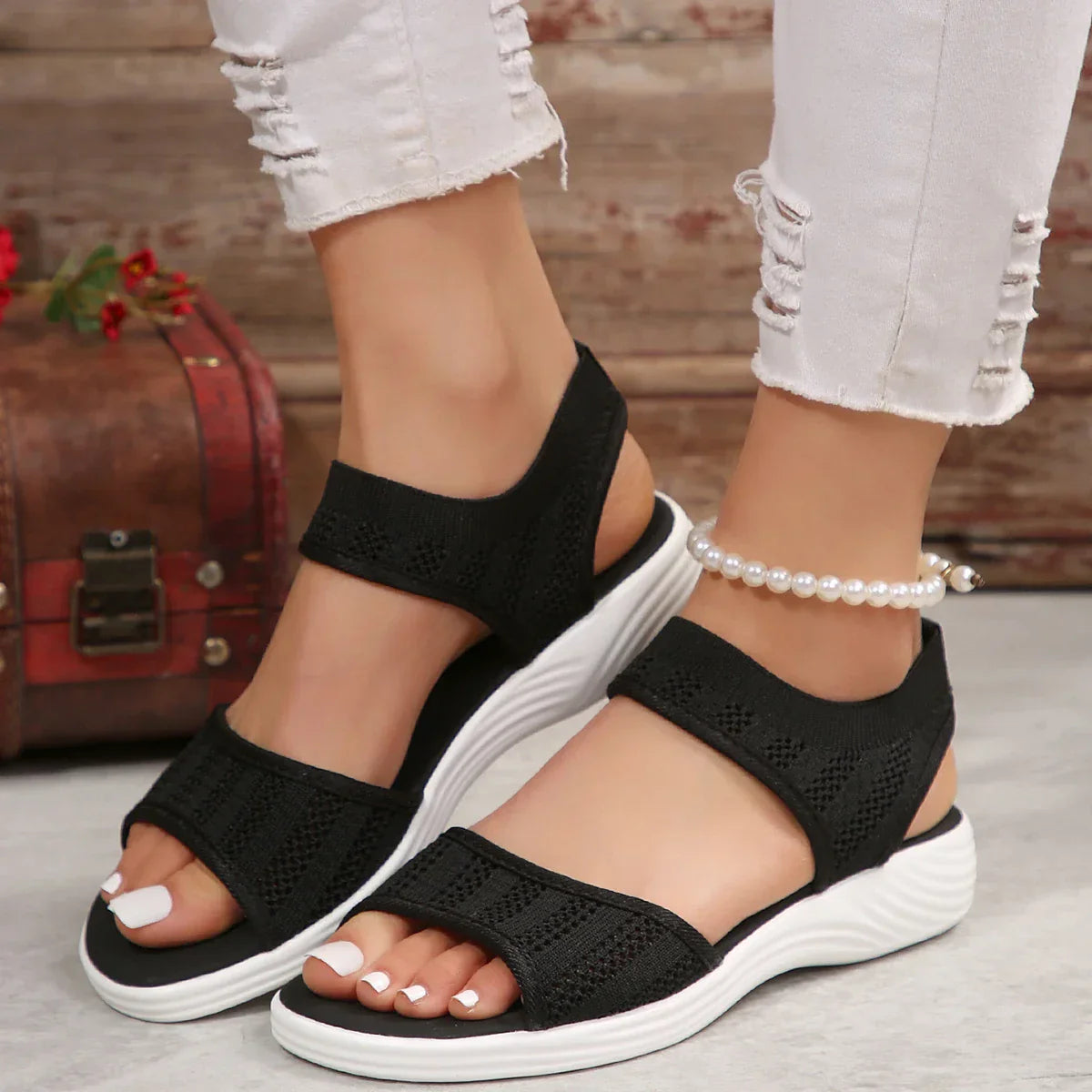 Sandales Sport Chic en Maille | Confort Souple et Look Décontracté