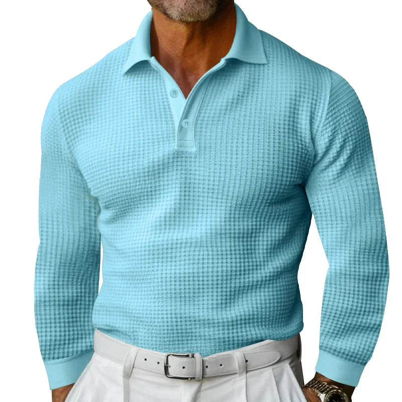 Polo Maille Texturée | Élégance & Confort | Manches Longues