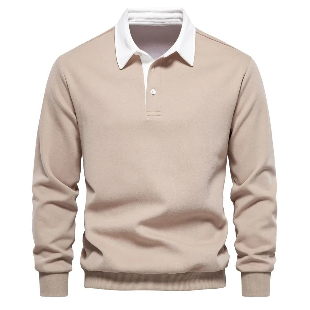 Polo Manches Longues | Rouge & Blanc | Classique et Élégant