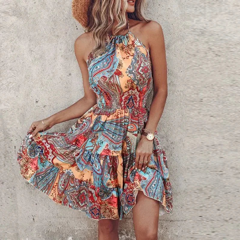Robe Courte | Imprimé Bohème | Colorée et Légère