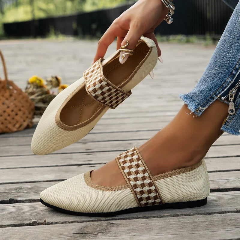Ballerines Maille avec Bride Élastique | Confort et Style Moderne