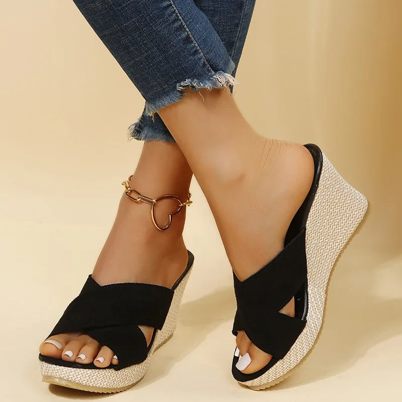 Sandales Compensées Élégance Naturelle | Confort et Style