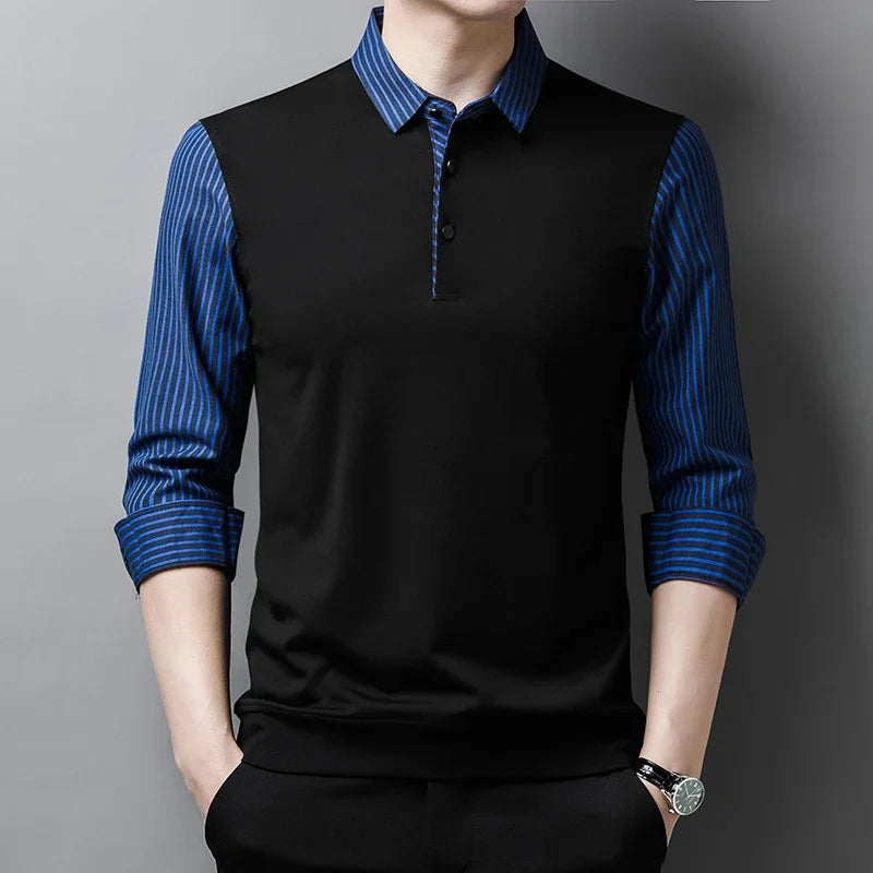 Polo Effet Superposé | Élégance & Originalité | Manches Longues