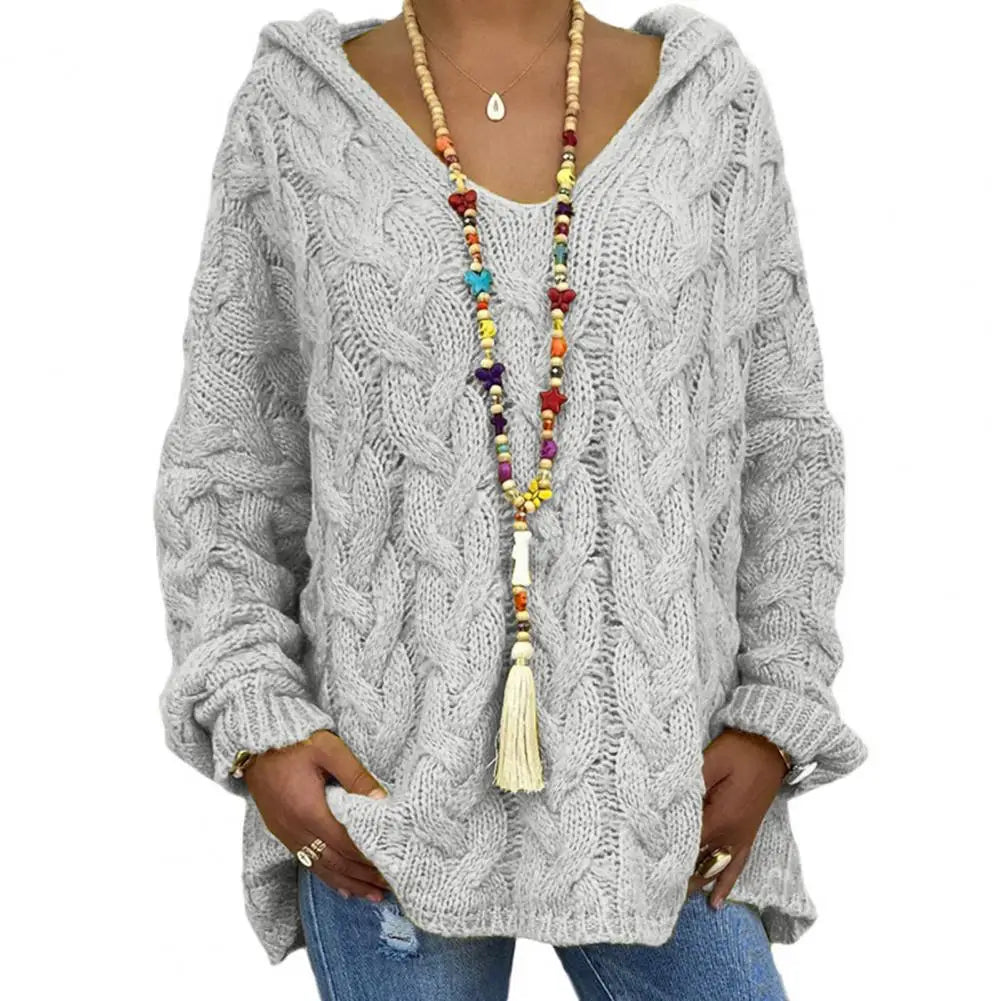 Maya - Pull Oversize Torsadé Turquoise | Confortable | Tendance Hivernale