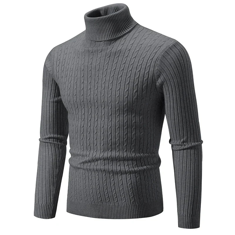 Pull Col Roulé | Beige | Maille Torsadée & Confortable