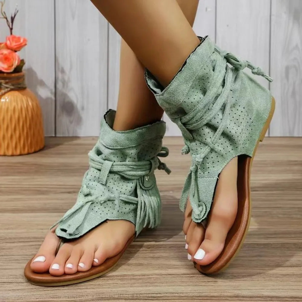 Sandales Ouvertes à Franges | Esprit Bohème et Confort Décontracté