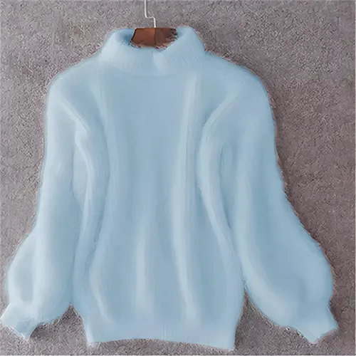 Pull en Tricot Vert Émeraude | Mélange Mohair & Acrylique | Doux & Élégant