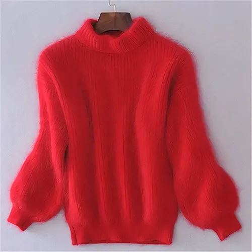 Pull en Tricot Vert Émeraude | Mélange Mohair & Acrylique | Doux & Élégant
