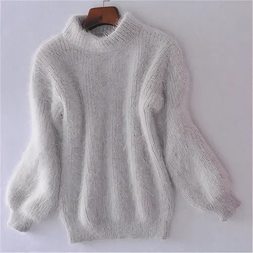 Pull en Tricot Vert Émeraude | Mélange Mohair & Acrylique | Doux & Élégant