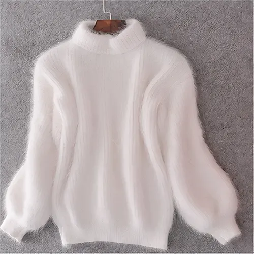 Pull en Tricot Vert Émeraude | Mélange Mohair & Acrylique | Doux & Élégant