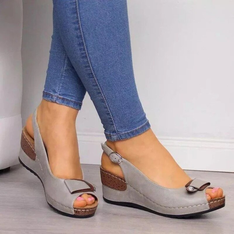 Sandales Compensées à Nœud | Confort Élégant et Style Estival