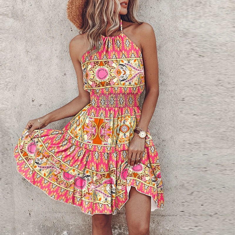 Robe Courte | Imprimé Bohème | Colorée et Légère
