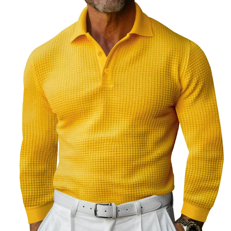 Polo Maille Texturée | Élégance & Confort | Manches Longues