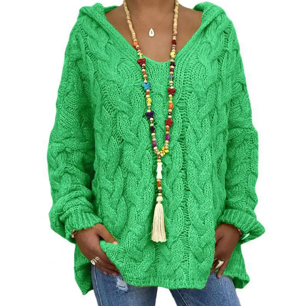 Maya - Pull Oversize Torsadé Turquoise | Confortable | Tendance Hivernale